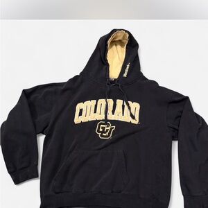Stadium Athletics Navy and Beige Hoodie
